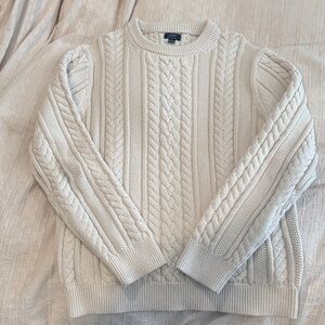 Cable Knit Cream Sweater j crew- Large